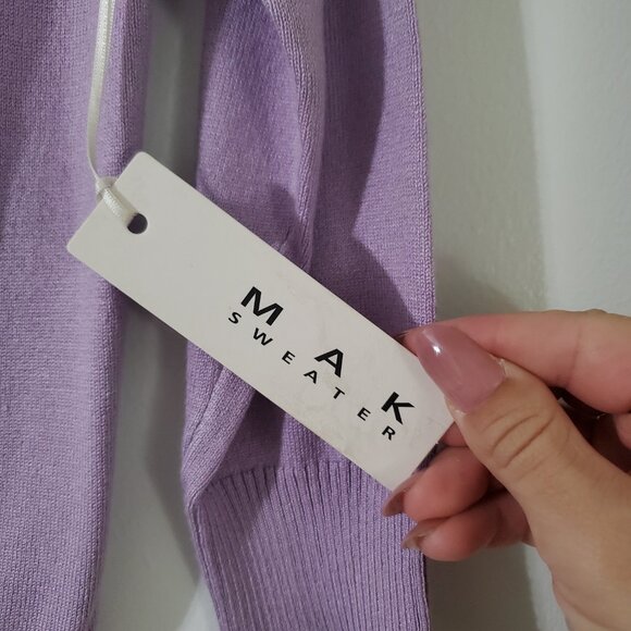 Purple Mak Tie Neck Cardigan - Picture 3 of 4